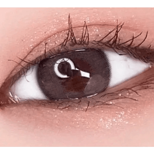 LensVery Rich Ann Indie Gray (6p) — single-eye close-up showing the contact lens appearance