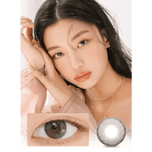 LensVery Rich Ann Indie Gray (6p) — model portrait showing the contact lens look