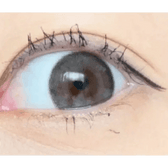LensVery Rich Ann Indie Gray (6p) — single-eye close-up showing the contact lens appearance