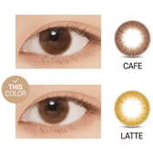 LensVery Rich Ann Latte Brown (6p) — contact lens appearance comparison