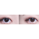 LensVery Rich Ann Latte Brown (6p) — both eyes wearing the contact lenses