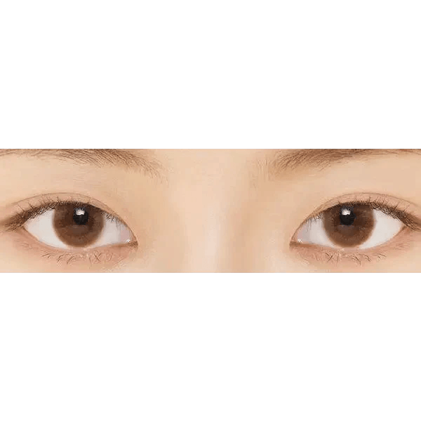 LensVery Rich Ann Latte Brown (6p) — both eyes wearing the contact lenses
