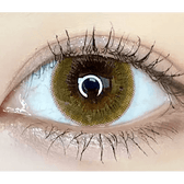 LensVery Rich Ann Latte Brown (6p) — single-eye close-up showing the contact lens appearance