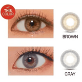 LensVery Rich Ann Mellow Brown (6p) — contact lens appearance comparison