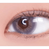 LensVery Rich Ann Mellow Gray (6p) — single-eye close-up showing the contact lens appearance
