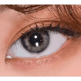 LensVery Rich Ann Natural Gray (6p) — single-eye close-up showing the contact lens appearance