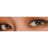 LensVery Rich Ann Shine Brown (6p) — both eyes wearing the contact lenses