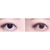 LensVery Rich Ann Shine Brown (6p) — both eyes wearing the contact lenses