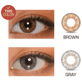 LensVery Rich Ann Shine Brown (6p) — contact lens appearance comparison