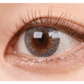 LensVery Rich Ann Shine Gray (6p) — single-eye close-up showing the contact lens appearance