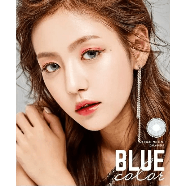 Olens Rich Blue — model portrait showing the contact lens look