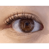 Olens Rich Brown — single-eye close-up showing the contact lens appearance