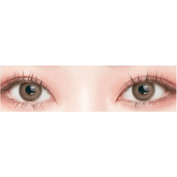 LensTown Romantea London Brown — both eyes wearing the contact lenses