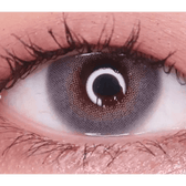 LensTown Romantea London Gray — single-eye close-up showing the contact lens appearance