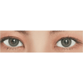 LensTown Romantea London Olive Green — both eyes wearing the contact lenses