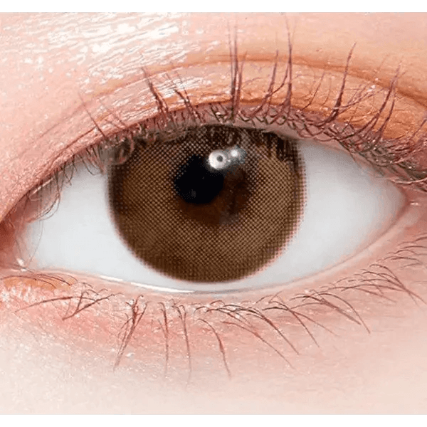 LensTown Romantea Ring 1Day Brown (10p) — single-eye close-up showing the contact lens appearance