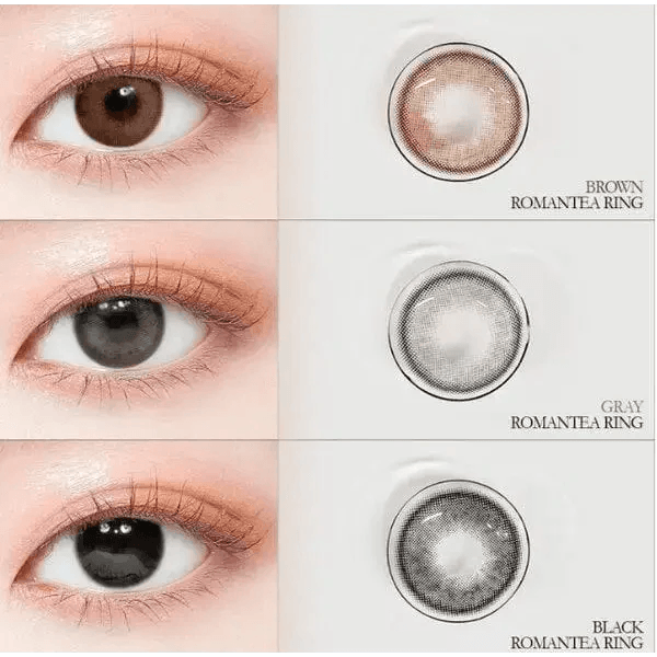 LensTown Romantea Ring 1Day Gray (10p) — contact lens appearance comparison