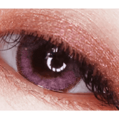 LensTown Romantea Rome Pink — single-eye close-up showing the contact lens appearance