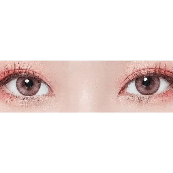 LensTown Romantea Rome Pink — both eyes wearing the contact lenses