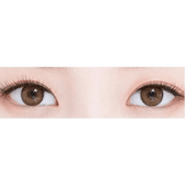 LensTown Romantea Rose Beige Brown Toric — both eyes wearing the contact lenses