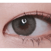 LensTown Romantea Rose Nude Brown Toric — single-eye close-up showing the contact lens appearance