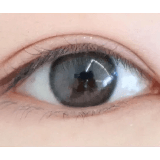 LensTown Romantea Rose Nude Brown Toric — single-eye close-up showing the contact lens appearance