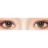 LensTown Romantea Tokyo Grande Khaki Brown — both eyes wearing the contact lenses