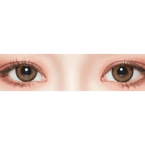 LensTown Romantea Tokyo Grande Khaki Brown — both eyes wearing the contact lenses