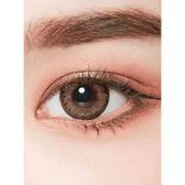 LensTown Romantea Tokyo Grande Khaki Brown — single-eye close-up showing the contact lens appearance
