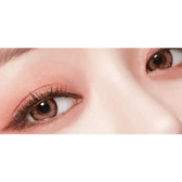 LensTown Romantea Tokyo Peach Brown — model portrait showing the contact lens look