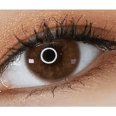 LensTown Romantea Venice Brown — single-eye close-up showing the contact lens appearance