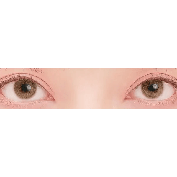 LensTown Romantea Venice Brown — both eyes wearing the contact lenses
