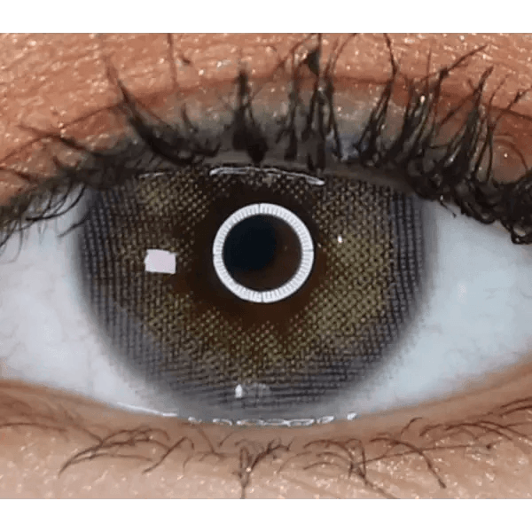 LensTown Romantea Venice Gray — single-eye close-up showing the contact lens appearance