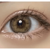 LensRang Romantic Brown — single-eye close-up showing the contact lens appearance