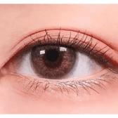 LensRang Romantic Brown — single-eye close-up showing the contact lens appearance