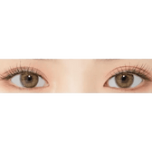 LensRang Romantic Brown — both eyes wearing the contact lenses
