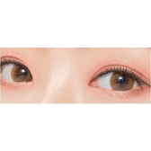 Olens Romantico 3 Color Brown — both eyes wearing the contact lenses