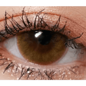 Olens Romantico 3 Color Brown — single-eye close-up showing the contact lens appearance