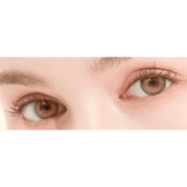 LensTown Rose Swan Brown Topaz — both eyes wearing the contact lenses