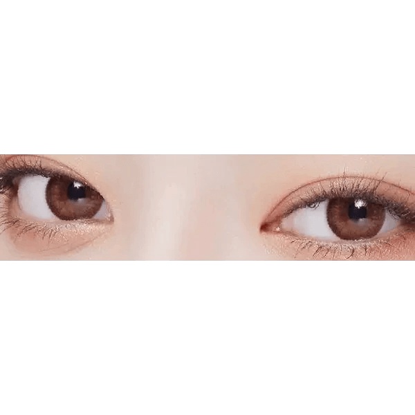 LensVery Rosee Classic Brown — both eyes wearing the contact lenses
