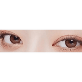 LensVery Rosee Romantic Brown — both eyes wearing the contact lenses