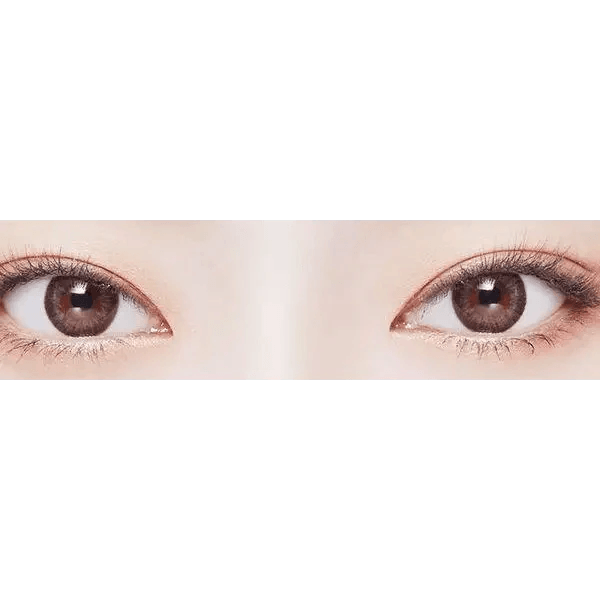 LensVery Rosee Romantic Gray — both eyes wearing the contact lenses