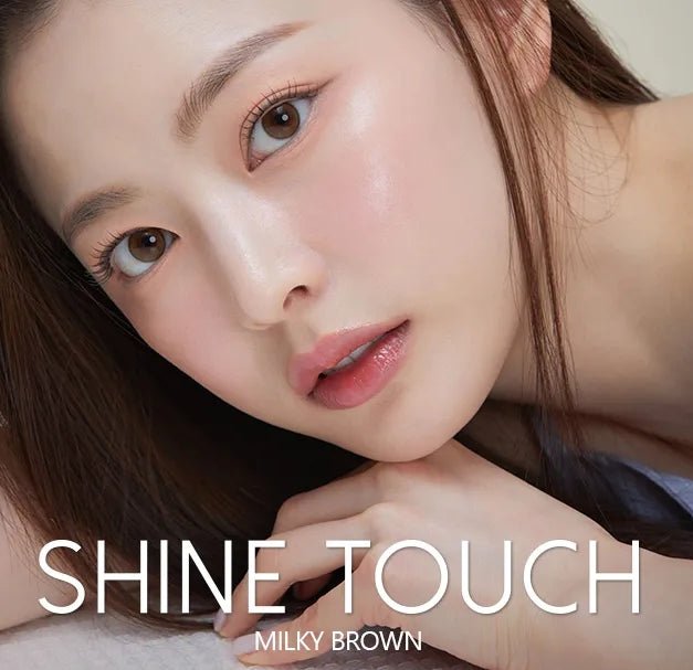 Olens Shine Touch Milky Brown colored contact lens, 12.7mm graphic diameter, Monthly wear