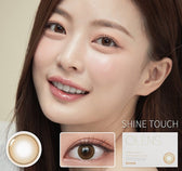 Olens Shine Touch Milky Brown colored contact lens, 12.7mm graphic diameter, Monthly wear