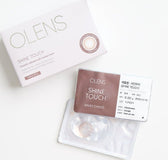 Olens Shine Touch Milky Choco colored contact lens, 12.7mm graphic diameter, Monthly wear