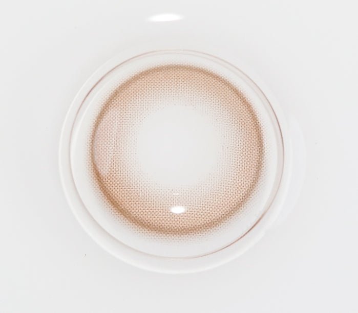 Olens Shine Touch Milky Choco colored contact lens, 12.7mm graphic diameter, Monthly wear
