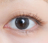 Olens Shine Touch Milky Gray colored contact lens, 12.7mm graphic diameter, Monthly wear